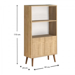 meg-GP022-0068,2-2 ΒΙΒΛΙΟΘΗΚΗ ΜΕΛΑΜΙΝΗΣ CUBE MEGAPAP ΧΡΩΜΑ OAK 60X24X110ΕΚ.