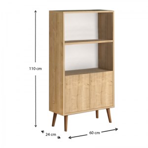 meg-GP022-0068,2-3 ΒΙΒΛΙΟΘΗΚΗ ΜΕΛΑΜΙΝΗΣ CUBE MEGAPAP ΧΡΩΜΑ OAK 60X24X110ΕΚ.