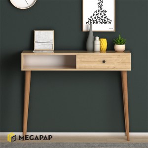 meg-GP022-0070,2-1 ΚΟΝΣΟΛΑ ΜΕΛΑΜΙΝΗΣ NAPOLI MEGAPAP ΧΡΩΜΑ OAK 90X29X88ΕΚ.