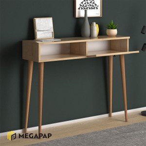 meg-GP022-0070,2-2 ΚΟΝΣΟΛΑ ΜΕΛΑΜΙΝΗΣ NAPOLI MEGAPAP ΧΡΩΜΑ OAK 90X29X88ΕΚ.