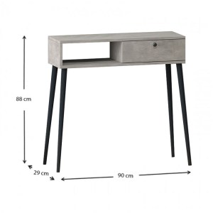 meg-GP022-0070,4-5 ΚΟΝΣΟΛΑ NAPOLI MEGAPAP ΧΡΩΜΑ ΓΚΡΙ ΡΕΤΡΟ 90X29X88ΕΚ.