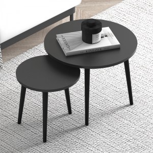 meg-GP022-0072,4-1 ΤΡΑΠΕΖΑΚΙ ΣΑΛΟΝΙΟΥ ΣΕΤ 2 ΤΜΧ ROMA MEGAPAP ΧΡΩΜΑ ΜΑΥΡΟ 60X60X46ΕΚ.