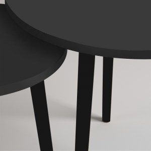 meg-GP022-0072,4-2 ΤΡΑΠΕΖΑΚΙ ΣΑΛΟΝΙΟΥ ΣΕΤ 2 ΤΜΧ ROMA MEGAPAP ΧΡΩΜΑ ΜΑΥΡΟ 60X60X46ΕΚ.