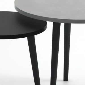 meg-GP022-0072,5-2 ΤΡΑΠΕΖΑΚΙ ΣΑΛΟΝΙΟΥ ΣΕΤ 2 ΤΜΧ ROMA MEGAPAP ΧΡΩΜΑ ΓΚΡΙ ΡΕΤΡΟ 60X60X46ΕΚ.