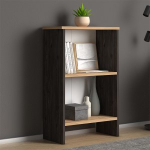 meg-GP022-0074,1-0 ΒΙΒΛΙΟΘΗΚΗ ΜΕΛΑΜΙΝΗΣ FLORA MEGAPAP ΧΡΩΜΑ INDUSTRIAL GREY - OAK 52X25X80ΕΚ.