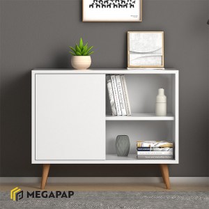 meg-GP022-0075,2-1 ΚΟΝΣΟΛΑ - ΜΠΟΥΦΕΣ ΜΕΛΑΜΙΝΗΣ LUCE MEGAPAP ΧΡΩΜΑ ΛΕΥΚΟ 80X35X66ΕΚ.