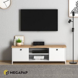 meg-GP022-0076,1-1 ΕΠΙΠΛΟ ΤΗΛΕΟΡΑΣΗΣ CUBE MEGAPAP ΜΕΛΑΜΙΝΗΣ ΧΡΩΜΑ PINE - WHITE 120X30X40ΕΚ.