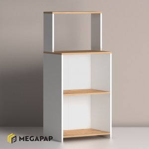 meg-GP022-0077,2-1 ΕΠΙΠΛΟ ΚΟΥΖΙΝΑΣ ΓΙΑ ΦΟΥΡΝΑΚΙ FLORA MEGAPAP ΜΕΛΑΜΙΝΗΣ ΧΡΩΜΑ WHITE - PINE 60X40X134ΕΚ.