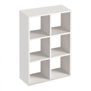 meg-GP022-0082,1-1 ΒΙΒΛΙΟΘΗΚΗ CUBE MEGAPAP ΑΠΟ ΜΕΛΑΜΙΝΗ ΧΡΩΜΑ ΛΕΥΚΟ 73,5X34X109ΕΚ.