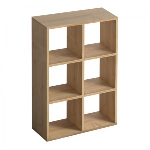 meg-GP022-0082,2-1 ΒΙΒΛΙΟΘΗΚΗ CUBE MEGAPAP ΑΠΟ ΜΕΛΑΜΙΝΗ ΧΡΩΜΑ OAK 73,5X34X109ΕΚ.