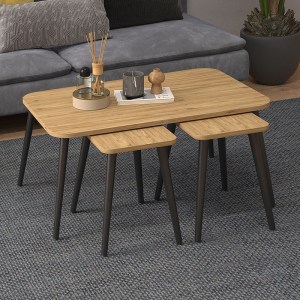 meg-GP022-0086,2-0 ΤΡΑΠΕΖΑΚΙ ΣΑΛΟΝΙΟΥ ΣΕΤ 3 ΤΜΧ OLIVA MEGAPAP ΧΡΩΜΑ OAK 90X55X46ΕΚ.