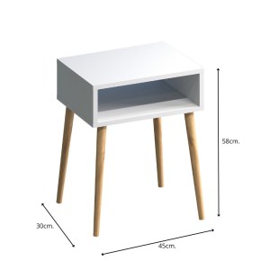 meg-GP022-0089,1-5 ΚΟΜΟΔΙΝΟ FIONA MEGAPAP ΧΡΩΜΑ ΛΕΥΚΟ 45X30X58ΕΚ.