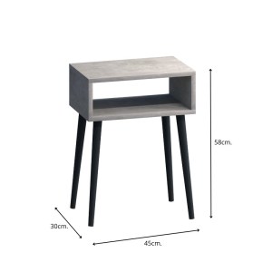 meg-GP022-0089,4-3 ΚΟΜΟΔΙΝΟ FIONA MEGAPAP ΧΡΩΜΑ ΓΚΡΙ ΡΕΤΡΟ 45X30X58ΕΚ.