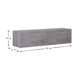 meg-GP022-0091,1-5 ΕΠΙΠΛΟ ΤΗΛΕΟΡΑΣΗΣ ΕΠΙΤΟΙΧΙΟ PALM MEGAPAP ΧΡΩΜΑ ΓΚΡΙ ΡΕΤΡΟ 120X32X30ΕΚ.
