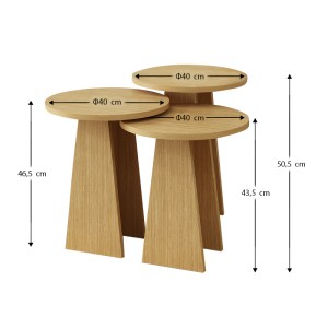 meg-GP022-0096,2-3 ΤΡΑΠΕΖΑΚΙΑ ΒΟΗΘΗΤΙΚΑ ΣΕΤ 3 ΤΜΧ COMO MEGAPAP ΧΡΩΜΑ OAK