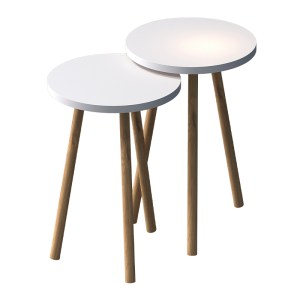 meg-GP022-0097,2-1 ΤΡΑΠΕΖΑΚΙΑ ΒΟΗΘΗΤΙΚΑ ΣΕΤ 2 ΤΜΧ ROMA MEGAPAP ΧΡΩΜΑ ΛΕΥΚΟ Ø34X46ΕΚ.