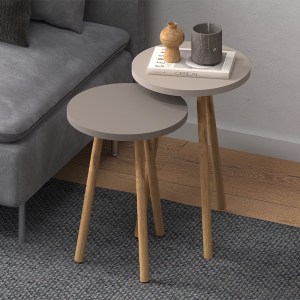 meg-GP022-0097,6-0 ΤΡΑΠΕΖΑΚΙΑ ΒΟΗΘΗΤΙΚΑ ΣΕΤ 2 ΤΜΧ ROMA MEGAPAP ΧΡΩΜΑ ΚΡΕΜ - CAPPUCCINO Ø34X46ΕΚ.