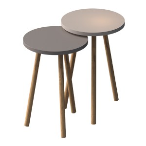 meg-GP022-0097,6-1 ΤΡΑΠΕΖΑΚΙΑ ΒΟΗΘΗΤΙΚΑ ΣΕΤ 2 ΤΜΧ ROMA MEGAPAP ΧΡΩΜΑ ΚΡΕΜ - CAPPUCCINO Ø34X46ΕΚ.