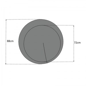 meg-GP028-0008-2 ΚΑΘΡΕΦΤΗΣ ΤΟΙΧΟΥ MOON MEGAPAP ΜΕ ΜΕΛΑΜΙΝΗ ΧΡΩΜΑ ΓΚΡΙ 88X88X2,2ΕΚ.