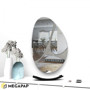 meg-GP028-0009-1 ΚΑΘΡΕΦΤΗΣ ΤΟΙΧΟΥ LEON MEGAPAP ΜΕ ΜΕΛΑΜΙΝΗ ΧΡΩΜΑ ΓΚΡΙ 73X49X2,2ΕΚ.