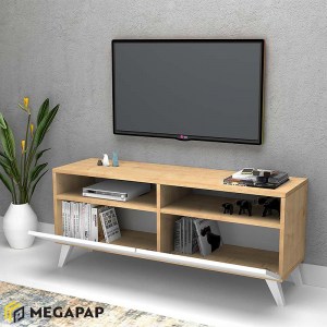 meg-GP028-0030,1-1 ΕΠΙΠΛΟ ΤΗΛΕΟΡΑΣΗΣ ENCOY MEGAPAP ΑΠΟ ΜΕΛΑΜΙΝΗ ΧΡΩΜΑ SONOMA - ΛΕΥΚΟ 120X35X50ΕΚ.