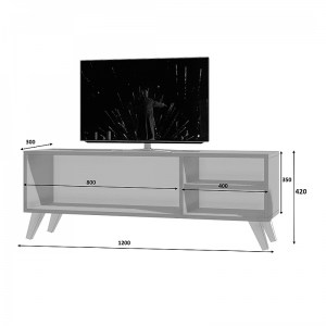 meg-GP028-0034,1-2 ΕΠΙΠΛΟ ΤΗΛΕΟΡΑΣΗΣ SPACE MEGAPAP ΑΠΟ ΜΕΛΑΜΙΝΗ ΧΡΩΜΑ ΛΕΥΚΟ 120X35X42ΕΚ.