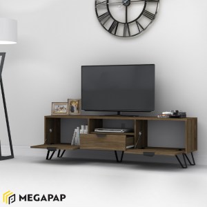 meg-GP028-0035,2-1 ΕΠΙΠΛΟ ΤΗΛΕΟΡΑΣΗΣ JASMINE MEGAPAP ΑΠΟ ΜΕΛΑΜΙΝΗ ΧΡΩΜΑ ΚΑΡΥΔΙ 170X35X50ΕΚ.