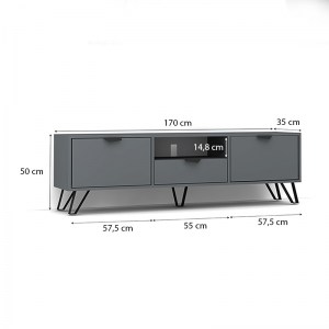 meg-GP028-0035,2-3 ΕΠΙΠΛΟ ΤΗΛΕΟΡΑΣΗΣ JASMINE MEGAPAP ΑΠΟ ΜΕΛΑΜΙΝΗ ΧΡΩΜΑ ΚΑΡΥΔΙ 170X35X50ΕΚ.