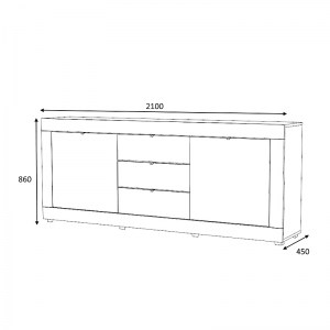 meg-GP028-0038,1-2 ΜΠΟΥΦΕΣ ΜΕΛΑΜΙΝΗΣ OCEAN MEGAPAP ΧΡΩΜΑ ΛΕΥΚΟ 210X45X86ΕΚ.