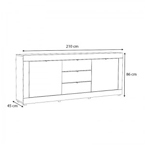 meg-GP028-0038,1-3 ΜΠΟΥΦΕΣ ΜΕΛΑΜΙΝΗΣ OCEAN MEGAPAP ΧΡΩΜΑ ΛΕΥΚΟ 210X45X86ΕΚ.