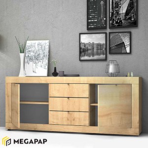 meg-GP028-0038,2-1 ΜΠΟΥΦΕΣ ΜΕΛΑΜΙΝΗΣ OCEAN MEGAPAP ΧΡΩΜΑ SONOMA 210X45X86ΕΚ.