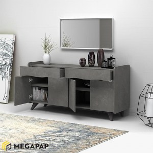 meg-GP028-0050,3-1 ΜΠΟΥΦΕΣ ΜΕΛΑΜΙΝΗΣ SILA MEGAPAP ΧΡΩΜΑ ΑΝΘΡΑΚΙ 140X45X77ΕΚ.