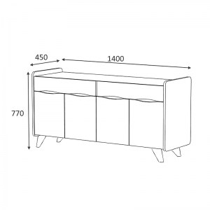 meg-GP028-0050,3-2 ΜΠΟΥΦΕΣ ΜΕΛΑΜΙΝΗΣ SILA MEGAPAP ΧΡΩΜΑ ΑΝΘΡΑΚΙ 140X45X77ΕΚ.