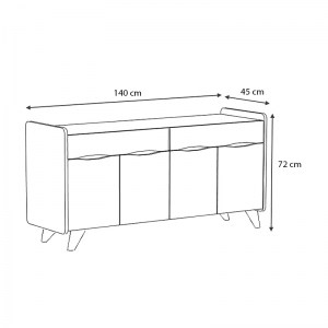 meg-GP028-0050,3-3 ΜΠΟΥΦΕΣ ΜΕΛΑΜΙΝΗΣ SILA MEGAPAP ΧΡΩΜΑ ΑΝΘΡΑΚΙ 140X45X72ΕΚ.