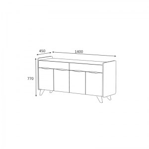 meg-GP028-0050,4-2 ΜΠΟΥΦΕΣ ΜΕΛΑΜΙΝΗΣ SILA MEGAPAP ΧΡΩΜΑ ΛΕΥΚΟ - ΓΚΡΙ 140X45X77ΕΚ.