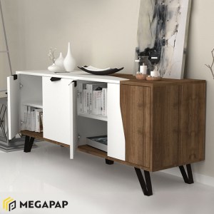meg-GP028-0051,1-1 ΜΠΟΥΦΕΣ ΜΕΛΑΜΙΝΗΣ JASMINE MEGAPAP ΧΡΩΜΑ ΛΕΥΚΟ - ΚΑΡΥΔΙ 160X45X78ΕΚ.