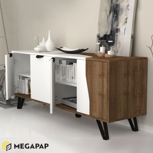 meg-GP028-0051,1-1 ΜΠΟΥΦΕΣ ΜΕΛΑΜΙΝΗΣ JASMINE MEGAPAP ΧΡΩΜΑ ΛΕΥΚΟ - ΚΑΡΥΔΙ 160X45X78ΕΚ.