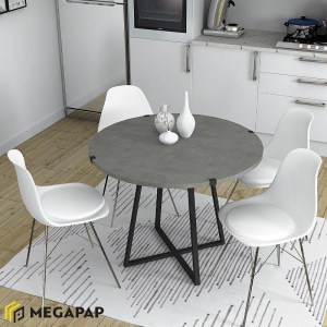 meg-GP028-0064,2-1 ΤΡΑΠΕΖΙ ΚΟΥΖΙΝΑΣ RUBES MEGAPAP ΜΕΤΑΛΛΙΚΟ - ΜΕΛΑΜΙΝΗΣ ΧΡΩΜΑ ΜΑΥΡΟ - ΑΝΘΡΑΚΙ 100X100X78ΕΚ.