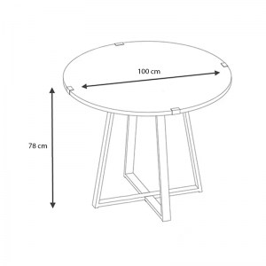 meg-GP028-0064,2-3 ΤΡΑΠΕΖΙ RUBES MEGAPAP ΜΕΤΑΛΛΙΚΟ - ΜΕΛΑΜΙΝΗΣ ΧΡΩΜΑ ΑΝΘΡΑΚΙ 100X100X78ΕΚ.