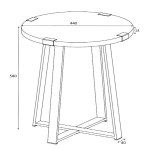 meg-GP028-0066,4-3 ΒΟΗΘΗΤΙΚΟ ΤΡΑΠΕΖΑΚΙ PEDRO MEGAPAP ΧΡΩΜΑ ΚΑΡΥΔΙ - ΑΝΘΡΑΚΙ 44X44X58ΕΚ.