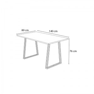 meg-GP028-0069,1-2 ΤΡΑΠΕΖΙ ΚΟΥΖΙΝΑΣ/ΣΑΛΟΝΙΟΥ GABLE MEGAPAP ΜΕΤΑΛΛΙΚΟ - ΜΕΛΑΜΙΝΗΣ ΧΡΩΜΑ ΜΑΥΡΟ - SONOMA 140X80X76ΕΚ.