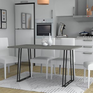 meg-GP028-0069,2-0 ΤΡΑΠΕΖΙ ΚΟΥΖΙΝΑΣ/ΣΑΛΟΝΙΟΥ GABLE MEGAPAP ΜΕΤΑΛΛΙΚΟ - ΜΕΛΑΜΙΝΗΣ ΧΡΩΜΑ ΜΑΥΡΟ - ΑΝΘΡΑΚΙ 140X80X76ΕΚ.