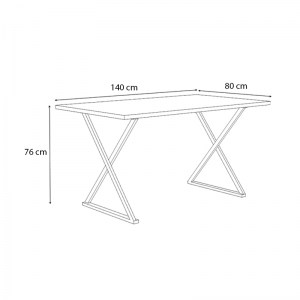 meg-GP028-0070,1-3 ΤΡΑΠΕΖΙ BETTE MEGAPAP ΜΕΤΑΛΛΙΚΟ - ΜΕΛΑΜΙΝΗΣ ΧΡΩΜΑ SONOMA - ΑΝΘΡΑΚΙ 140X80X76ΕΚ.