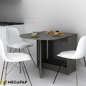 meg-GP028-0071,3-2 ΤΡΑΠΕΖΙ ΜΕΛΑΜΙΝΗΣ WINSLET MEGAPAP ΕΠΕΚΤΕΙΝΟΜΕΝΟ ΧΡΩΜΑ ΑΝΘΡΑΚΙ 37(80+80)X80X76ΕΚ.