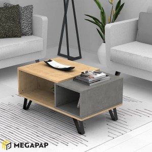 meg-GP028-0075,1-1 ΤΡΑΠΕΖΑΚΙ ΣΑΛΟΝΙΟΥ DON MEGAPAP ΜΕΛΑΜΙΝΗΣ ΧΡΩΜΑ SONOMA - ΑΝΘΡΑΚΙ 90X55X44ΕΚ.