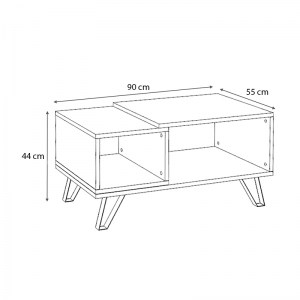 meg-GP028-0075,1-3 ΤΡΑΠΕΖΑΚΙ ΣΑΛΟΝΙΟΥ DON MEGAPAP ΜΕΛΑΜΙΝΗΣ ΧΡΩΜΑ SONOMA - ΑΝΘΡΑΚΙ 90X55X44ΕΚ.