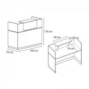 meg-GP028-0078,1-2 ΓΡΑΦΕΙΟ RECEPTION ΜΕΛΑΜΙΝΗΣ LEMMON MEGAPAP ΧΡΩΜΑ SONOMA - ΑΝΘΡΑΚΙ 160X70X110ΕΚ.