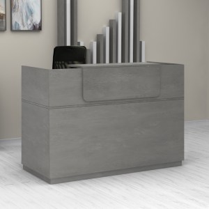 meg-GP028-0078,4-0 ΓΡΑΦΕΙΟ RECEPTION LEMMON MEGAPAP ΧΡΩΜΑ ΓΚΡΙ ΣΚΥΡΟΔΕΜΑΤΟΣ 160X70X110ΕΚ.