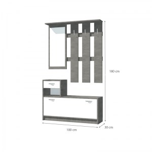 meg-GP028-0080,1-2 ΕΠΙΠΛΟ ΕΙΣΟΔΟΥ ΜΕΛΑΜΙΝΗΣ RAYNOLD MEGAPAP ΧΡΩΜΑ ΓΚΡΙ ΣΚΥΡΟΔΕΜΑΤΟΣ - ΛΕΥΚΟ 100X30X180ΕΚ.