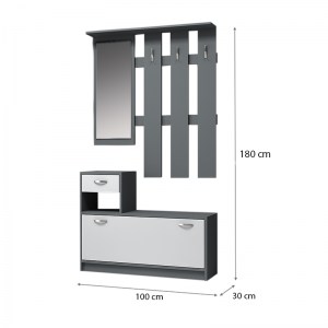 meg-GP028-0080,1-3 ΕΠΙΠΛΟ ΕΙΣΟΔΟΥ ΜΕΛΑΜΙΝΗΣ RAYNOLD MEGAPAP ΧΡΩΜΑ ΓΚΡΙ ΣΚΥΡΟΔΕΜΑΤΟΣ - ΛΕΥΚΟ 100X30X180ΕΚ.